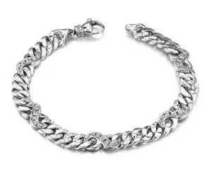 Two Tone Diamond Figure Eight Diamond Bracelet with 0.69 ct.(finished) 1.5mm, 1.8mm