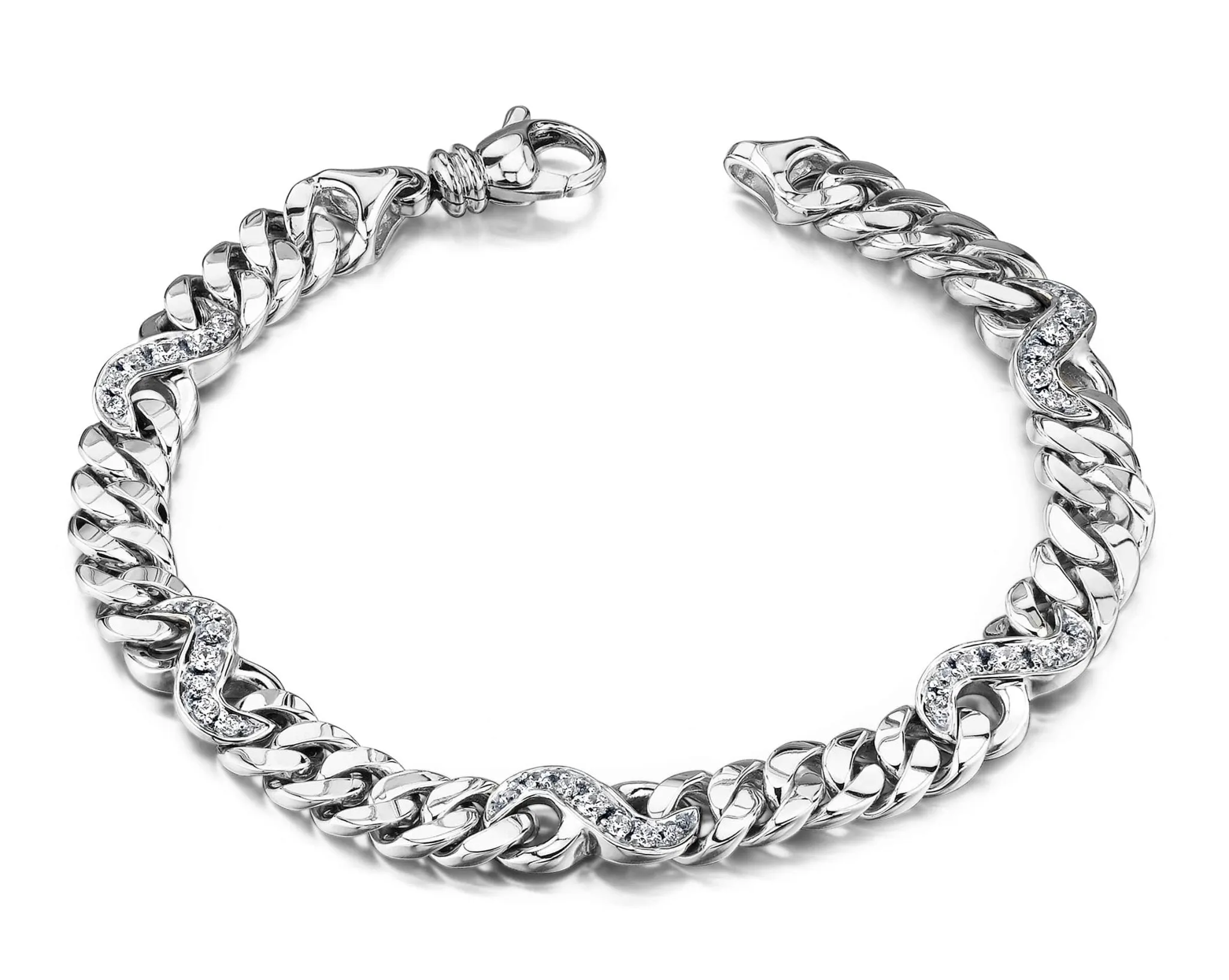 Two Tone Diamond Figure Eight Diamond Bracelet with 0.69 ct.(finished) 1.5mm, 1.8mm