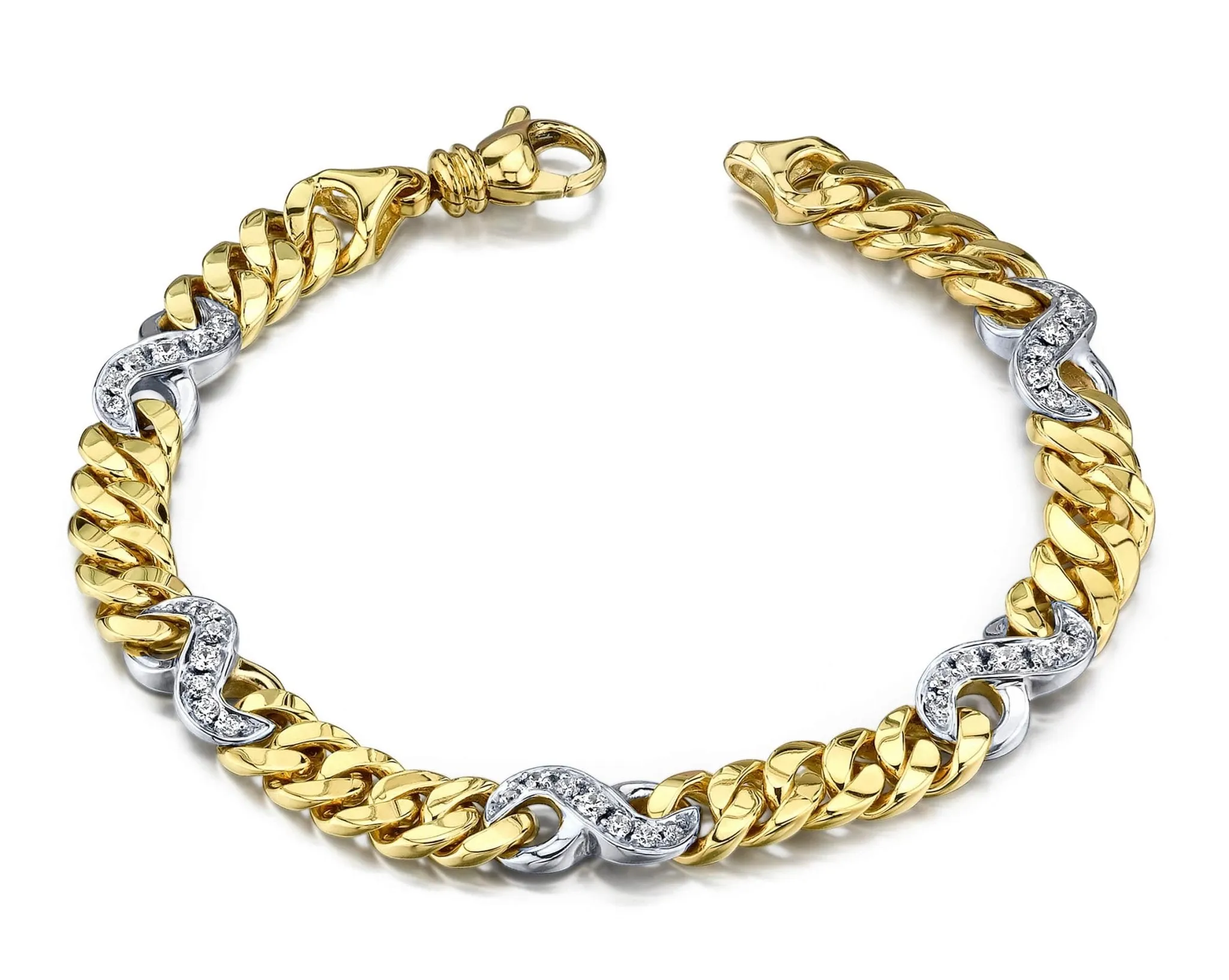 Two Tone Diamond Figure Eight Diamond Bracelet with 0.69 ct.(finished) 1.5mm, 1.8mm
