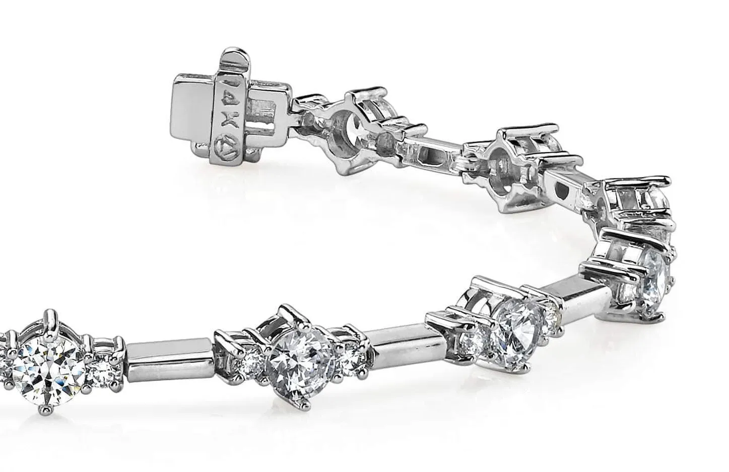 Two Tone Triple Diamond Bracelet with 2.99 ct.(finished) 2mm, 3.5mm