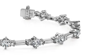 Two Tone Triple Diamond Bracelet with 2.99 ct.(finished) 2mm, 3.5mm