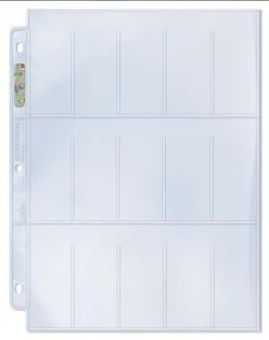 Ultra Pro: 15-Pocket for 1-1/2" X 2-1/2" Tobacco Size Cards Platinum Series Pocket Pages (100ct)