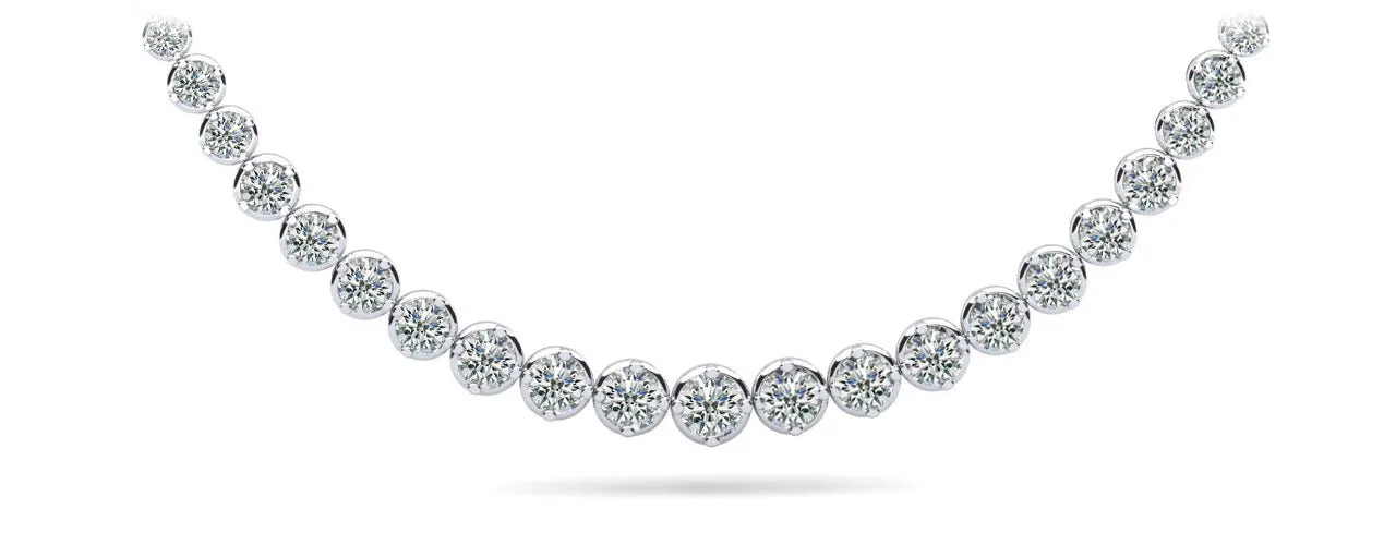 Uniquely Elegant Tennis Diamond Necklace with 7.98 ct.(finished)