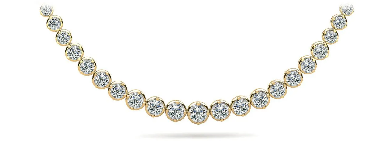 Uniquely Elegant Tennis Diamond Necklace with 7.98 ct.(finished)