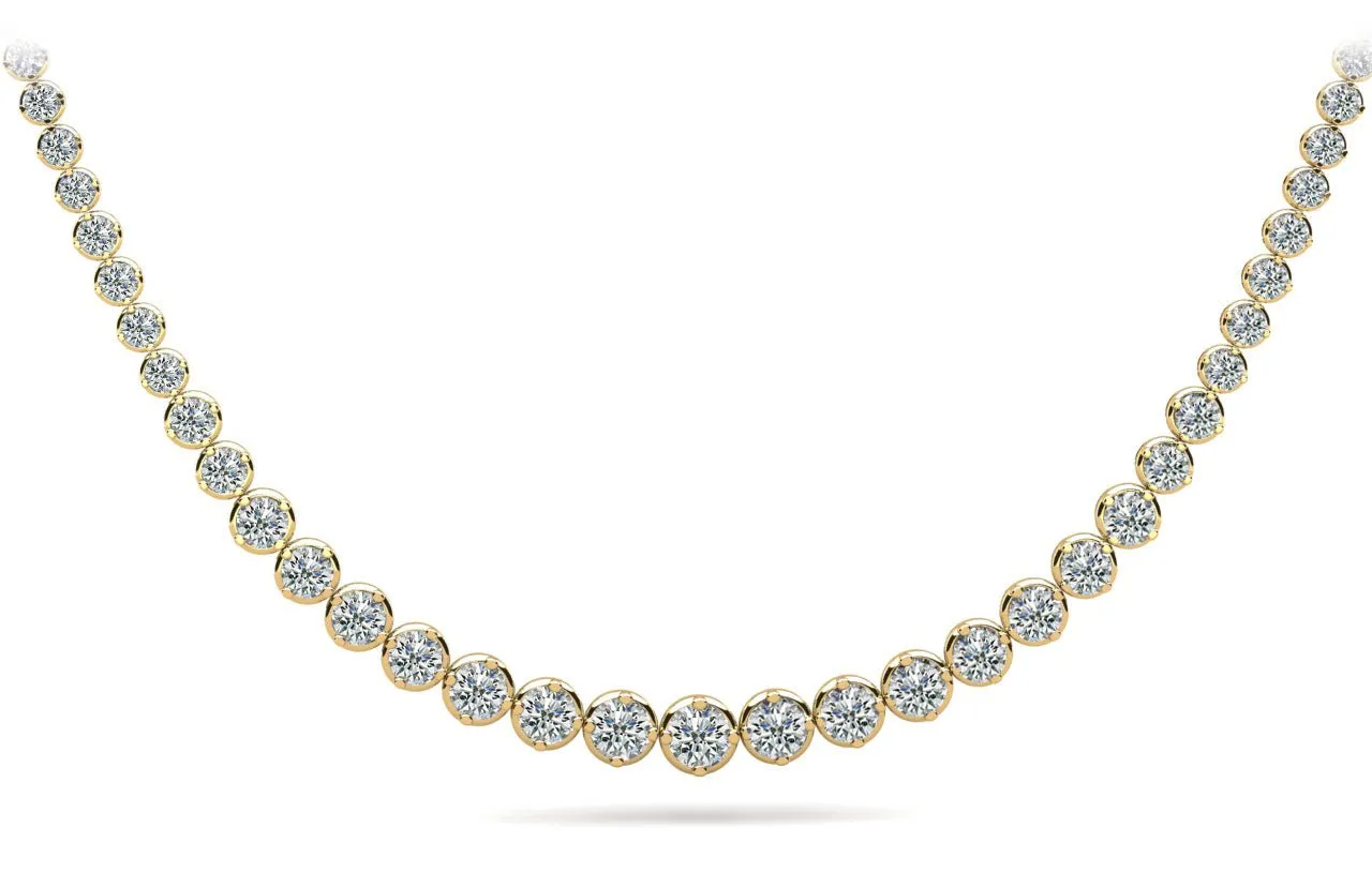Uniquely Elegant Tennis Diamond Necklace with 7.98 ct.(finished)