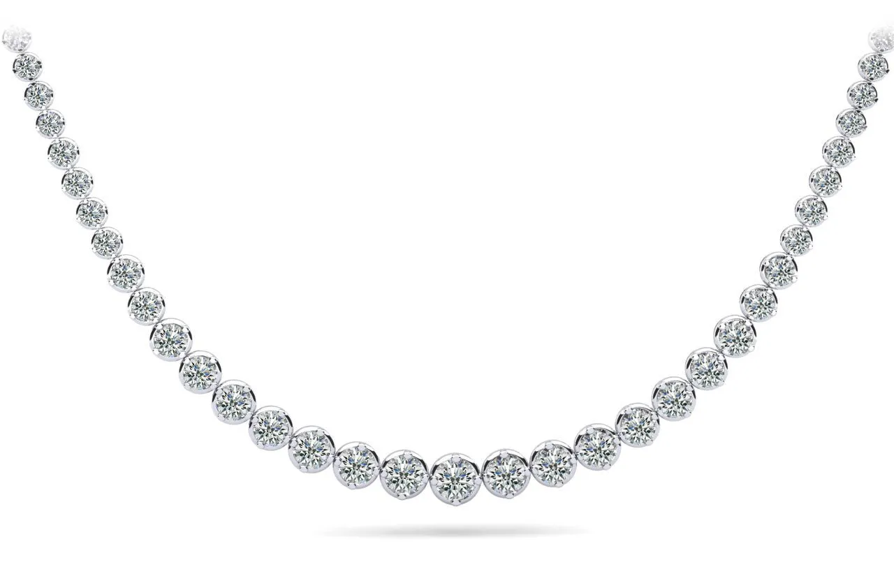 Uniquely Elegant Tennis Diamond Necklace with 7.98 ct.(finished)