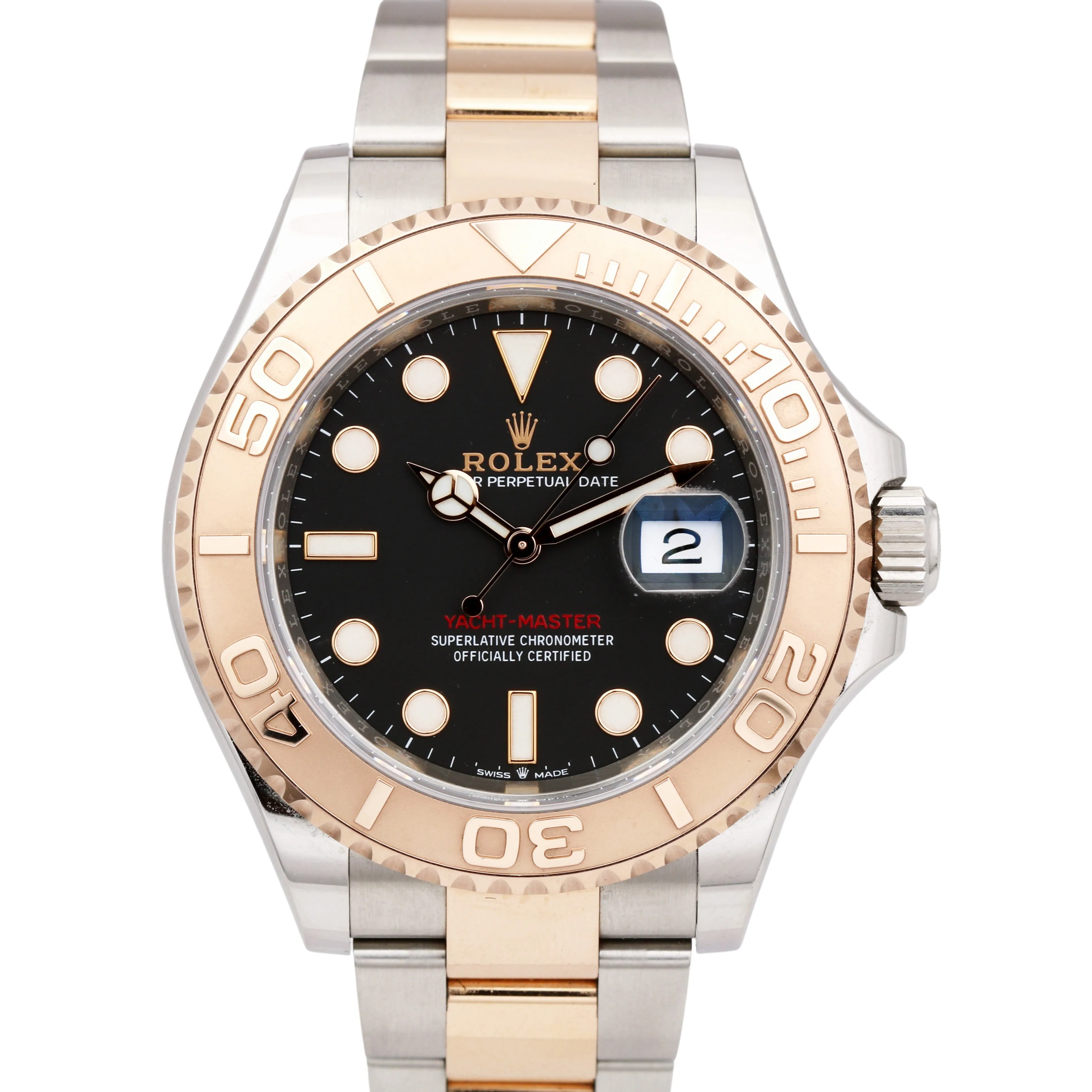 UNPOLISHED 2020 Rolex-Yacht Master 126621 Two Tone Rose Gold Black 40mm Watch