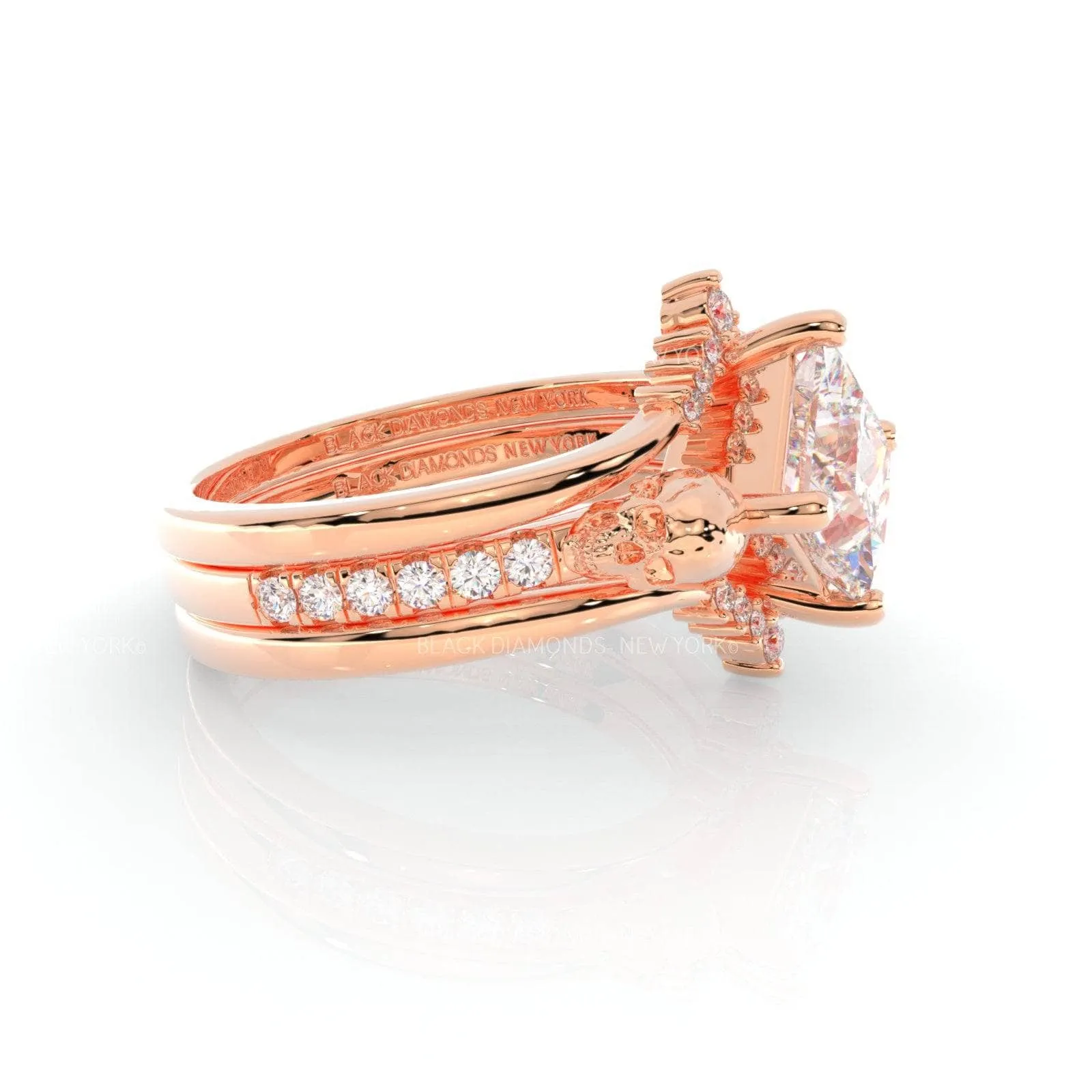 Until Dawn- 3pc 1.5 Carat Diamond Skull Rings