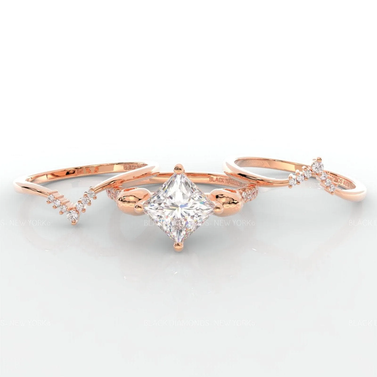 Until Dawn- 3pc 1.5 Carat Diamond Skull Rings