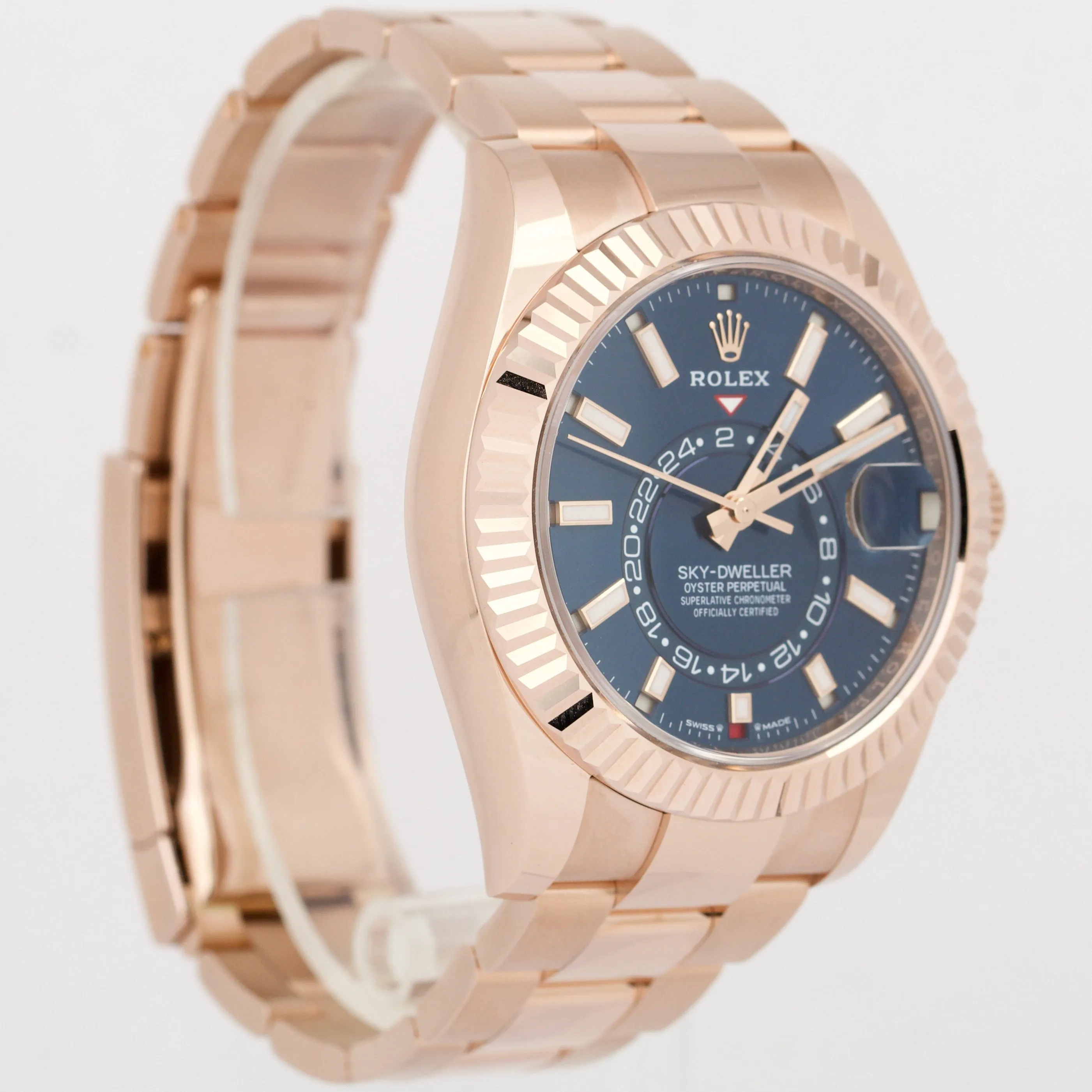 UNWORN 2023 PAPERS Rolex Sky-Dweller 18K ROSE GOLD Blue 42mm Watch 336935 B P