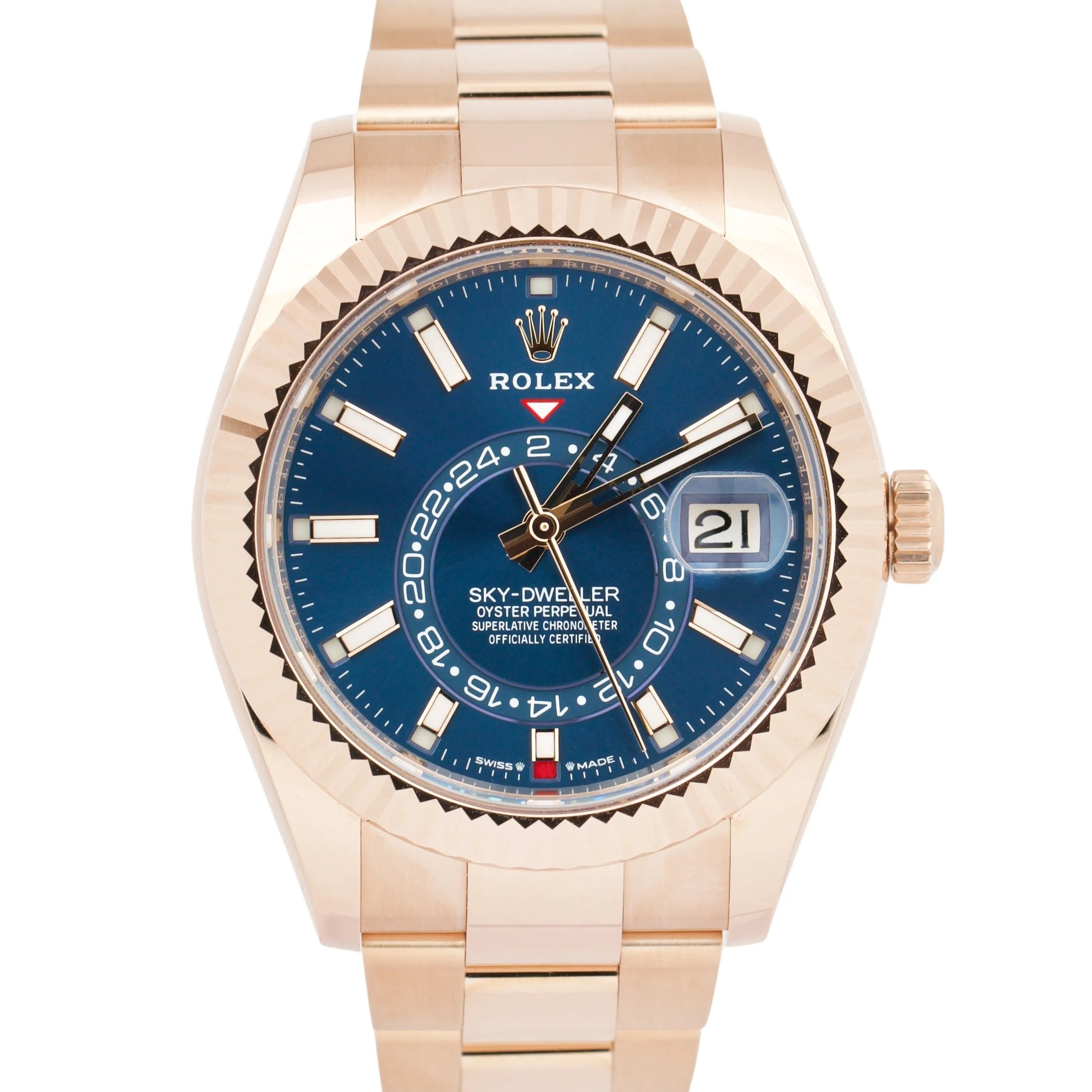 UNWORN 2023 PAPERS Rolex Sky-Dweller 18K ROSE GOLD Blue 42mm Watch 336935 B P