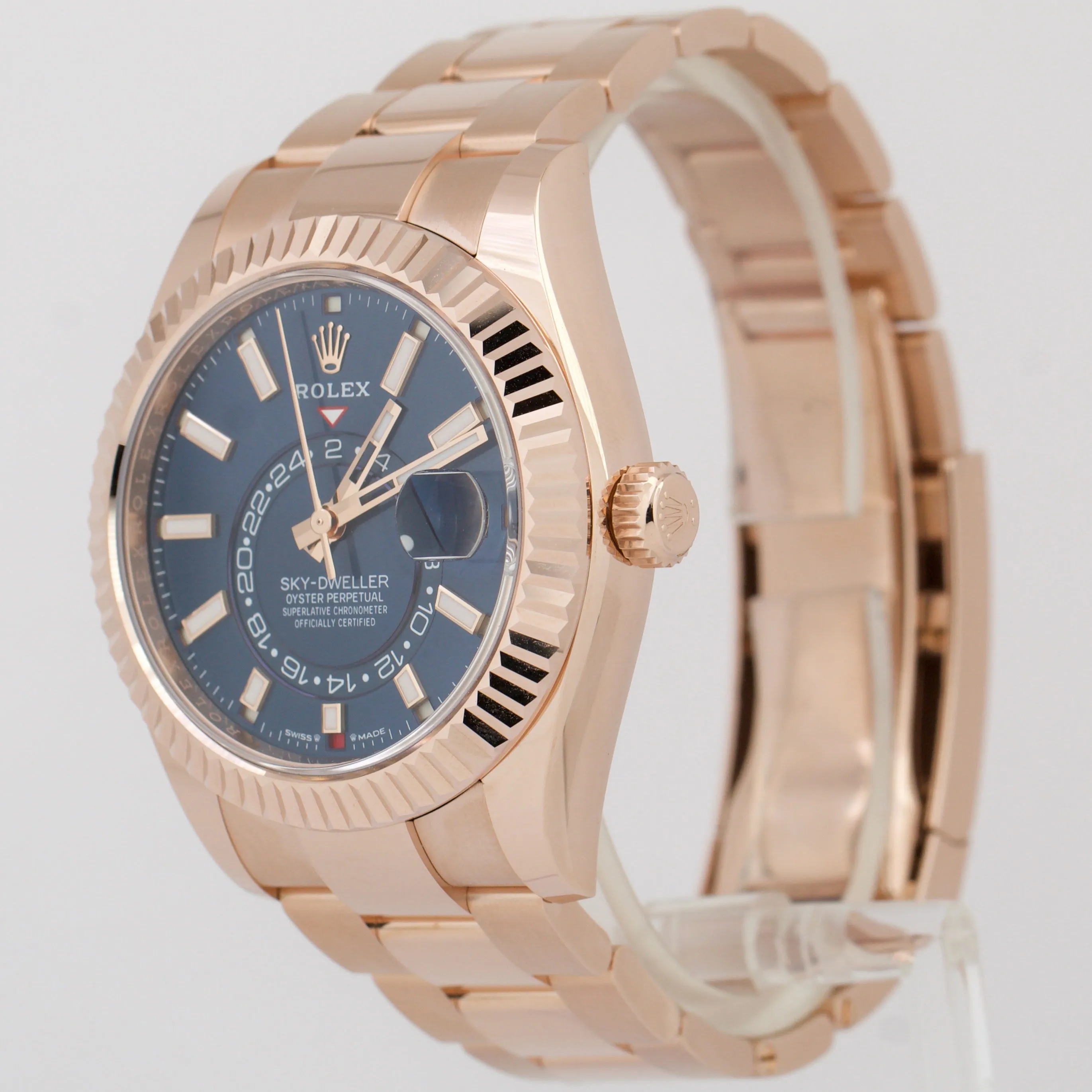 UNWORN 2023 PAPERS Rolex Sky-Dweller 18K ROSE GOLD Blue 42mm Watch 336935 B P