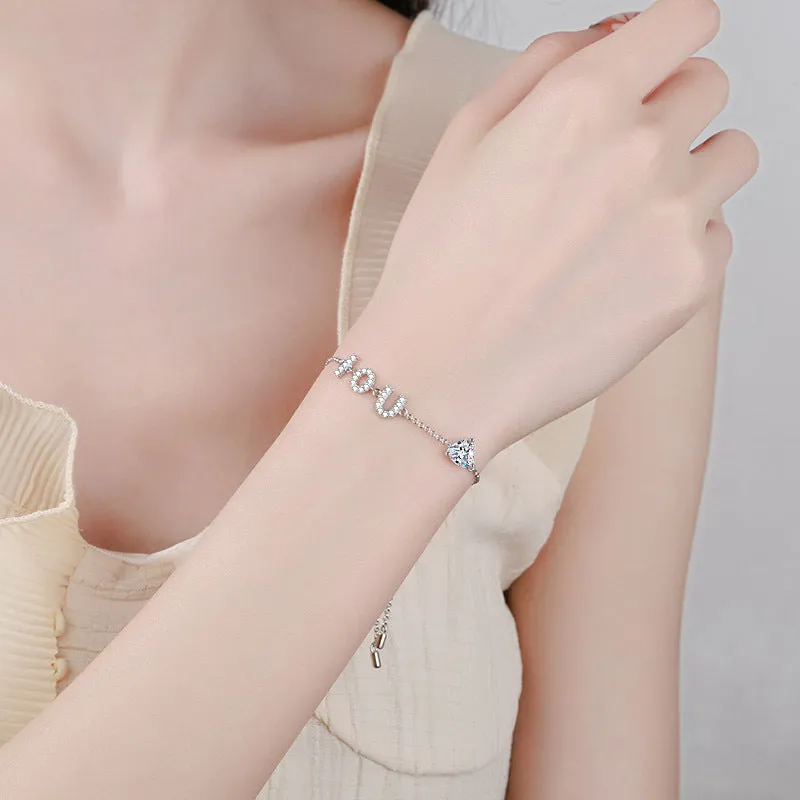 Valentine's Day Love Alphabet Moissanite Bracelet