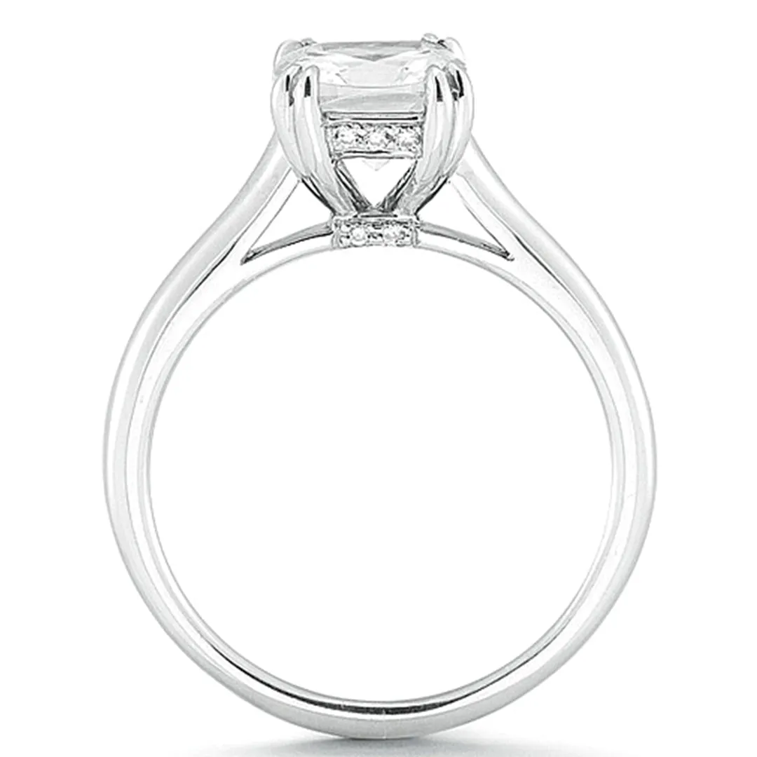 Vatche Solitaire Engagement Ring w Pave Basket