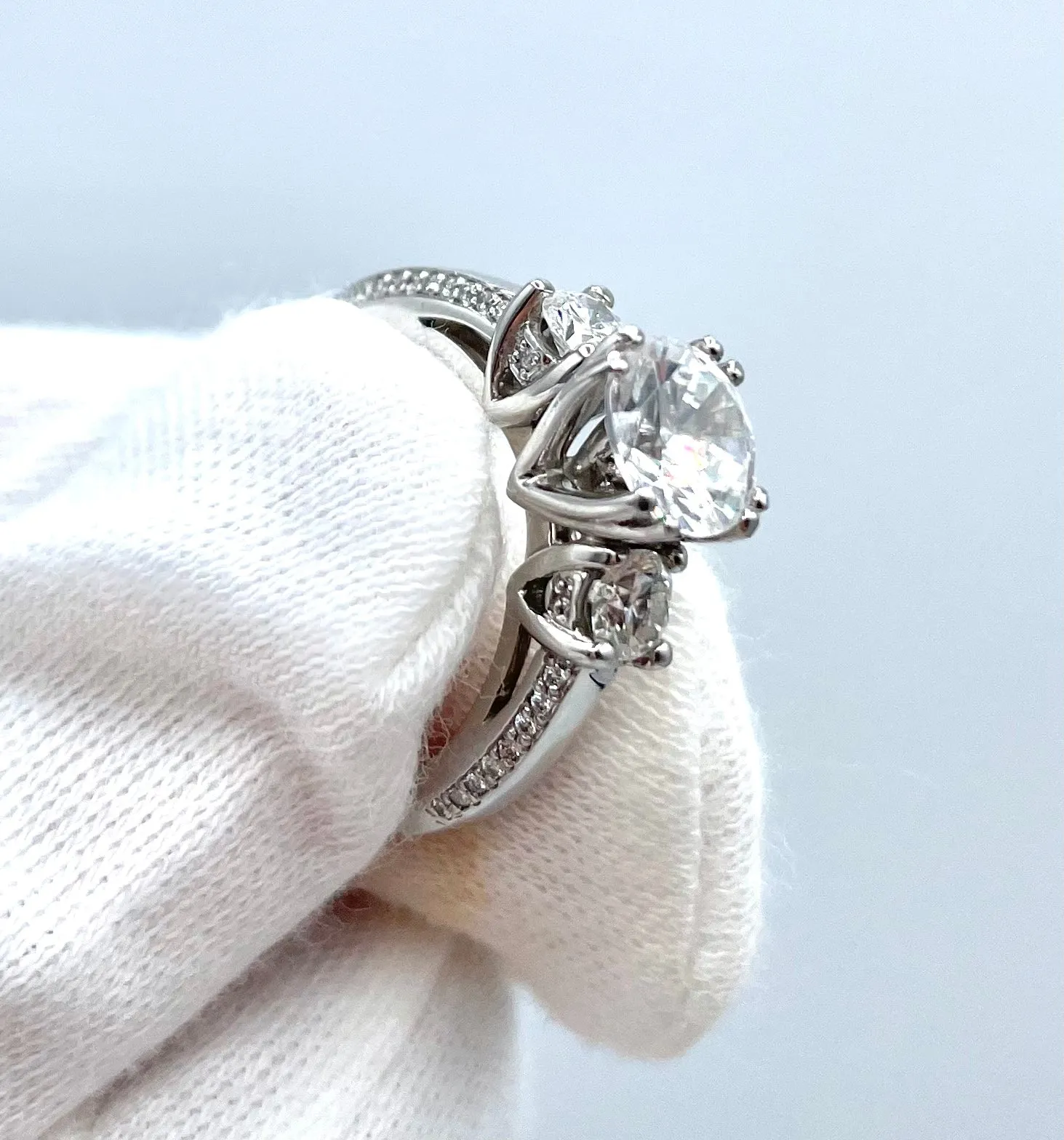 Verragio Platinum Cubic Zerconia Center Ladies Engagement Ring