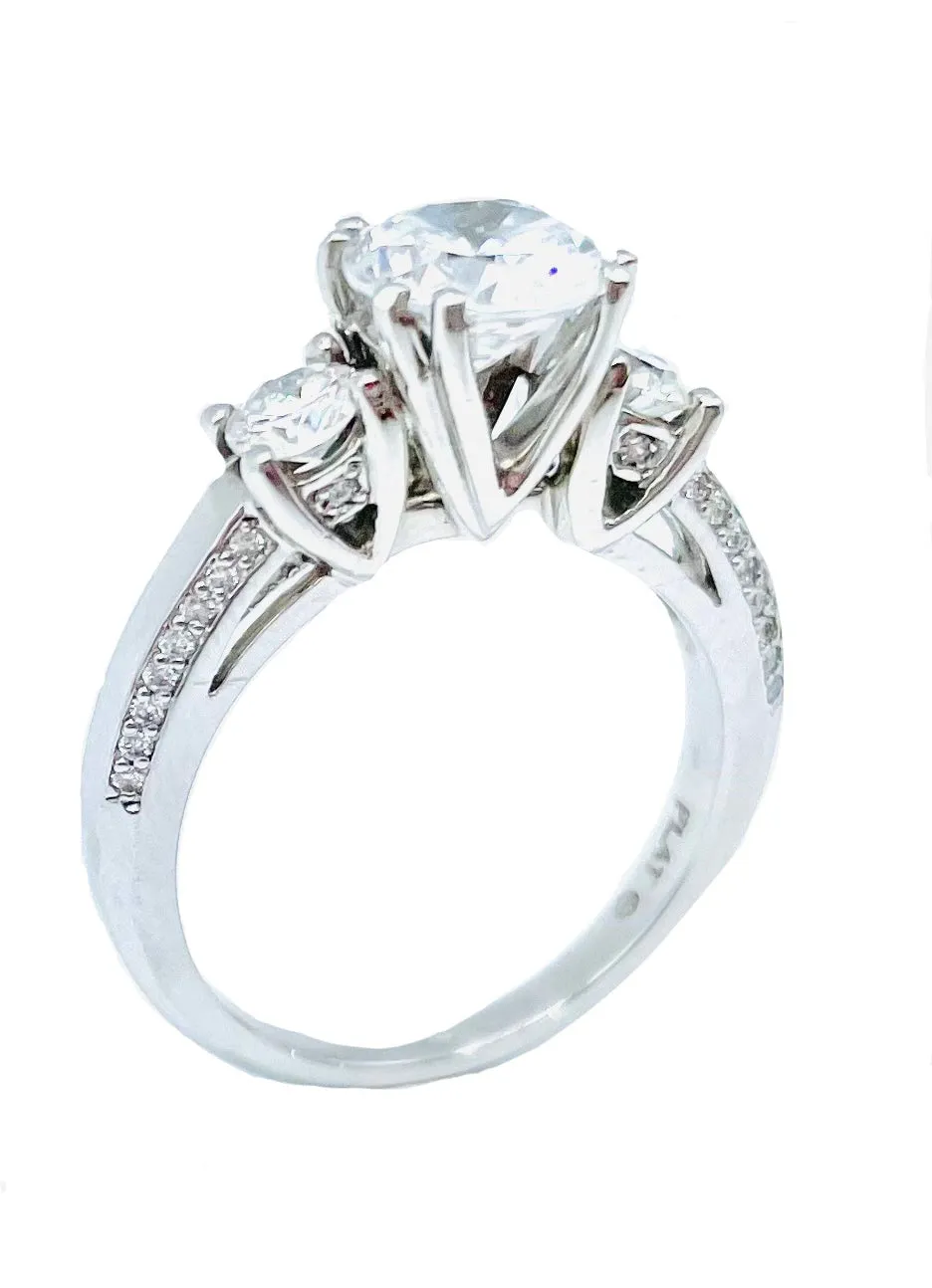 Verragio Platinum Cubic Zerconia Center Ladies Engagement Ring