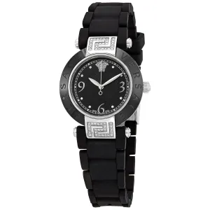 Versace Reve Quartz Black Dial Black Rubber Ladies Watch 92QCS91D008S009