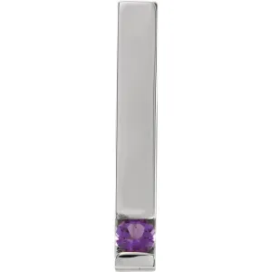 Vertical Bar Family Birthstone Pendant Necklace