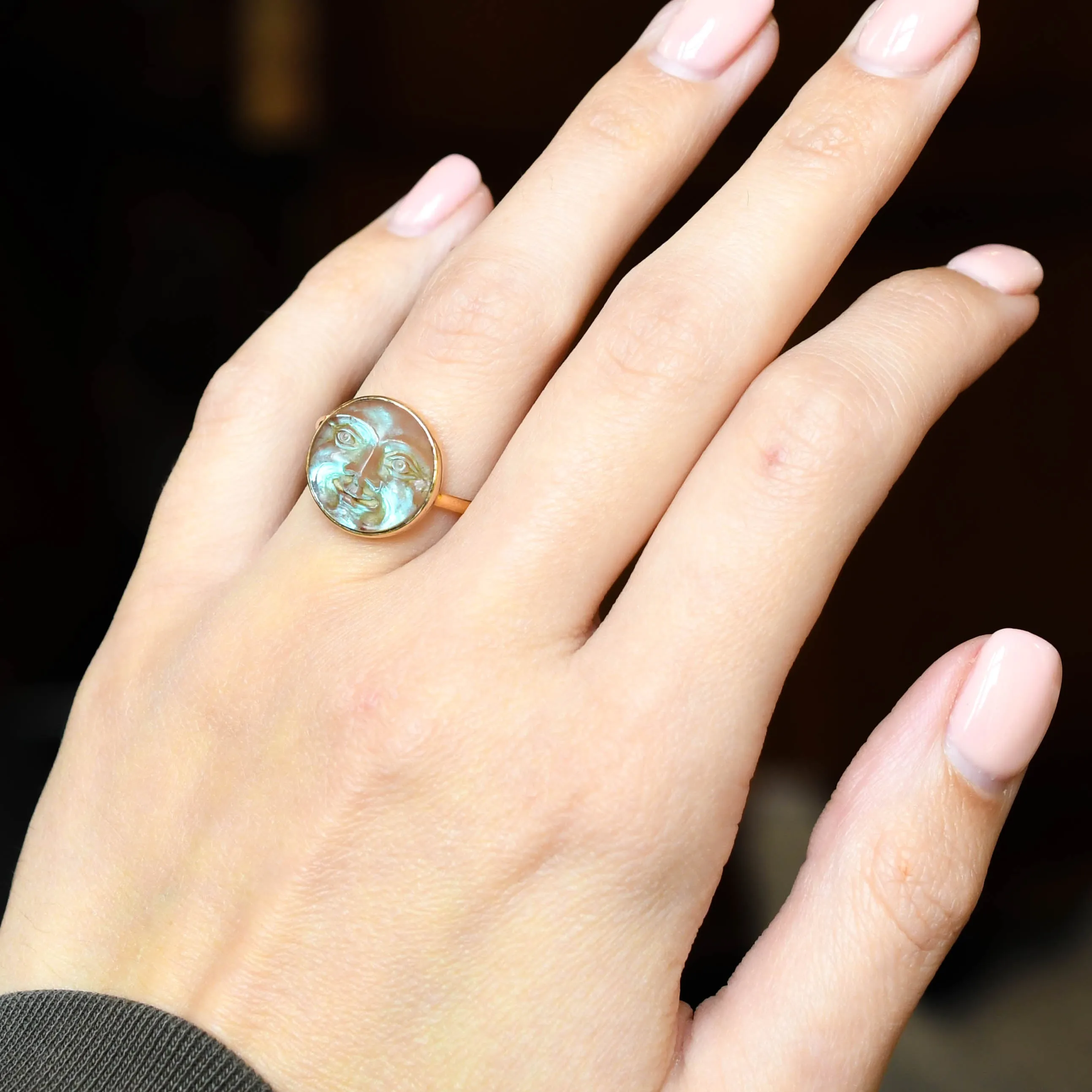 Victorian "Man in the Moon" Saphiret Ring