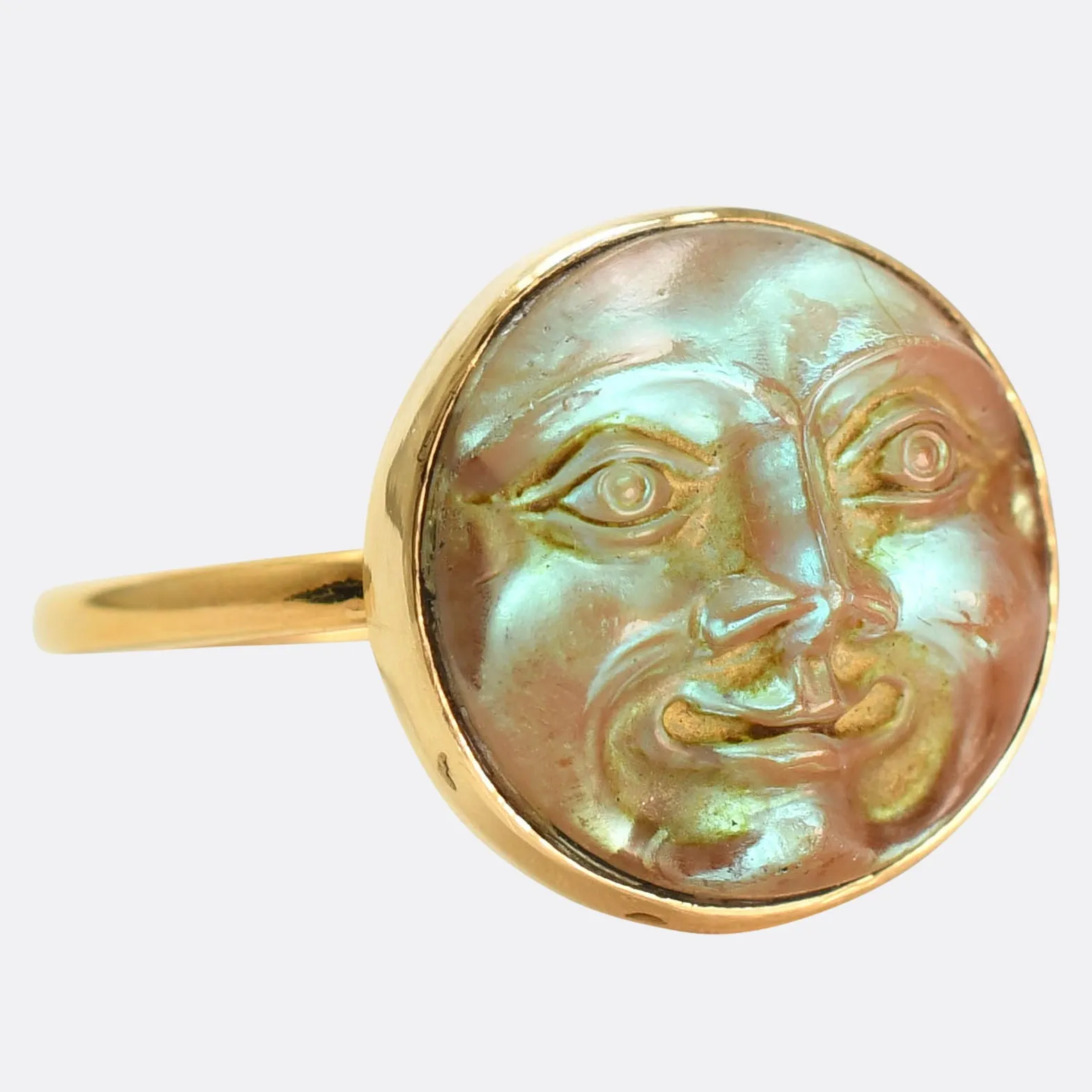 Victorian "Man in the Moon" Saphiret Ring