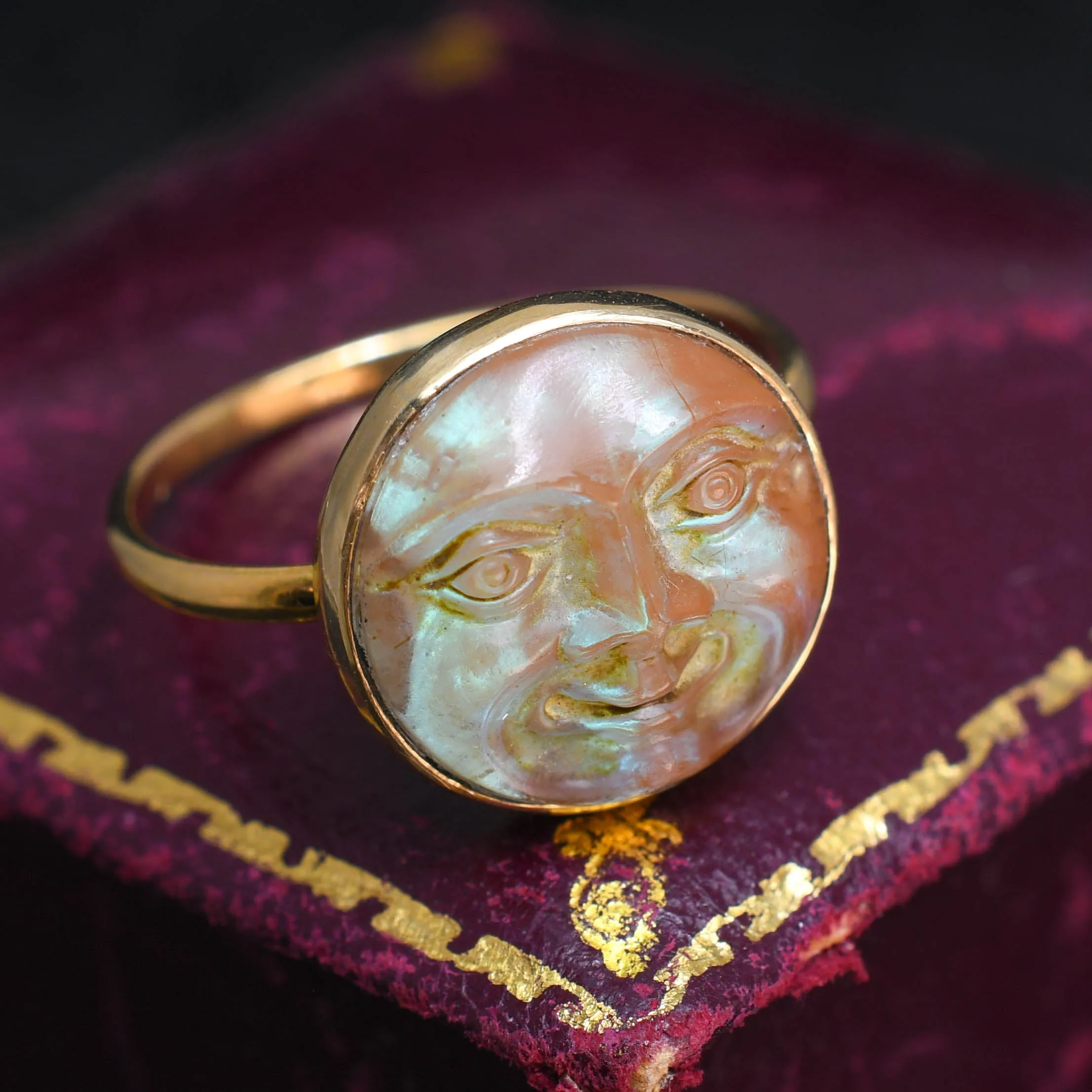 Victorian "Man in the Moon" Saphiret Ring