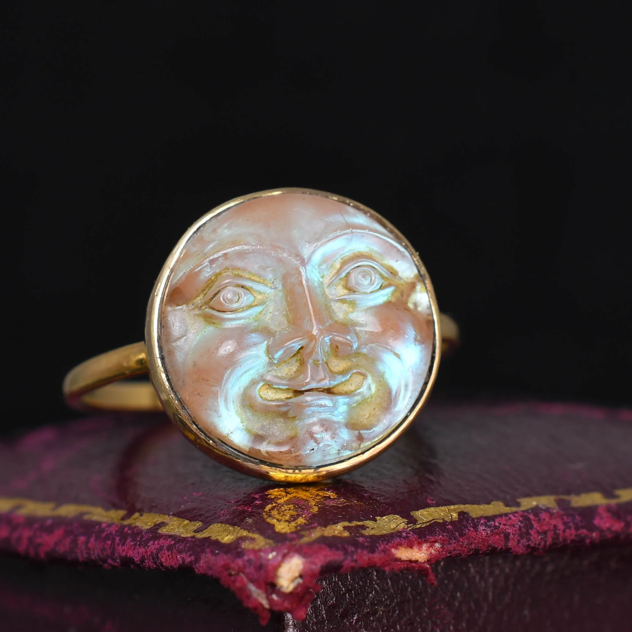 Victorian "Man in the Moon" Saphiret Ring