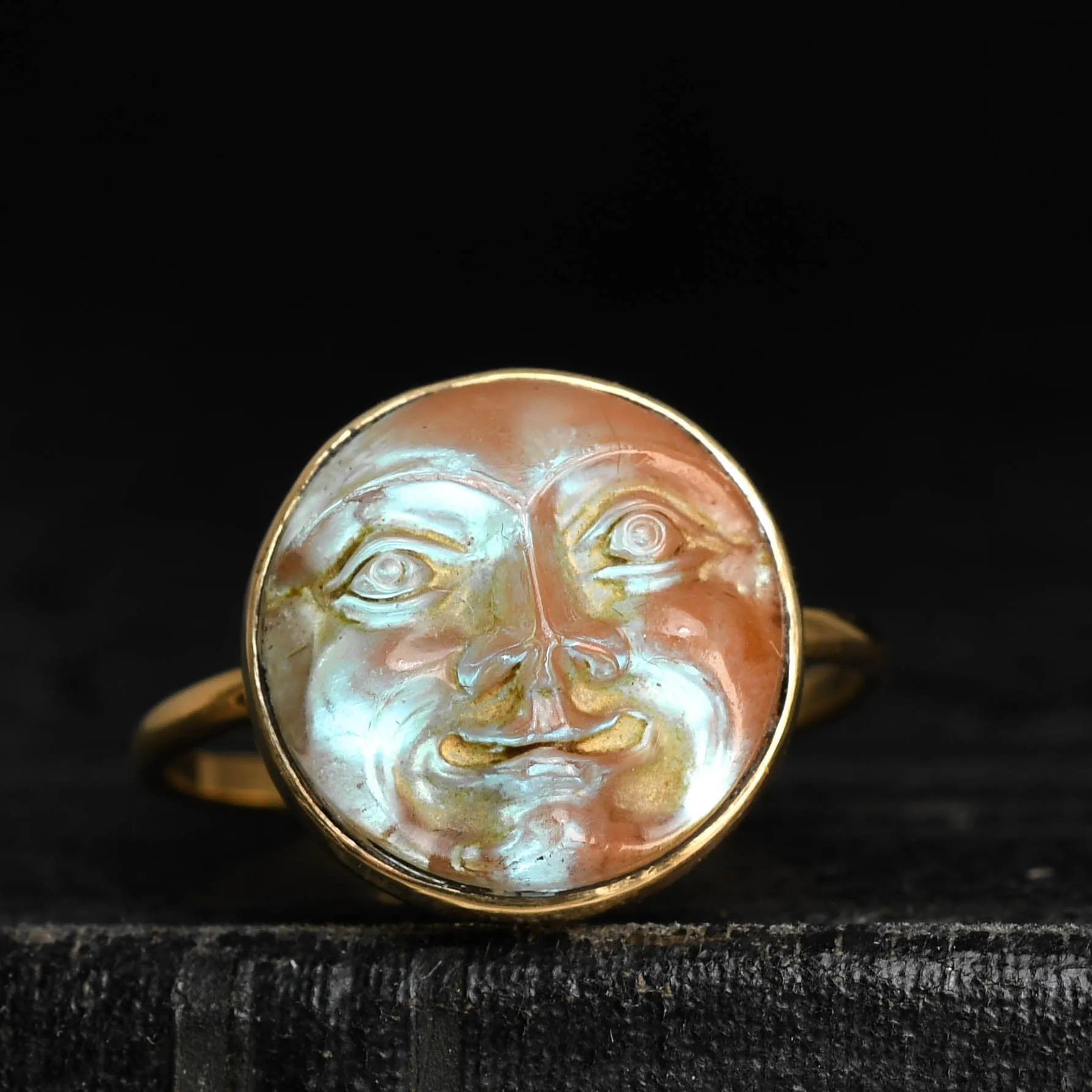 Victorian "Man in the Moon" Saphiret Ring