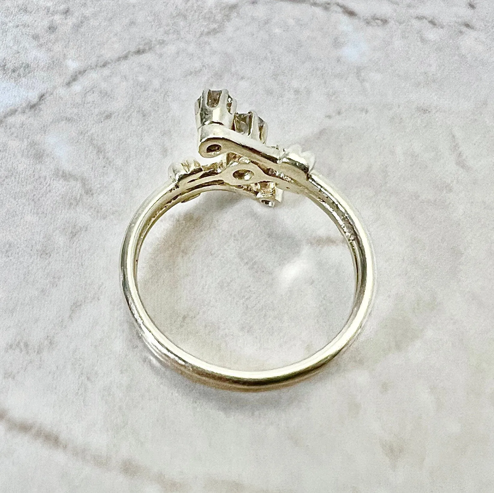 Vintage 14 Karat Yellow Gold 0.40 Carat Diamond Three-Stone Ring