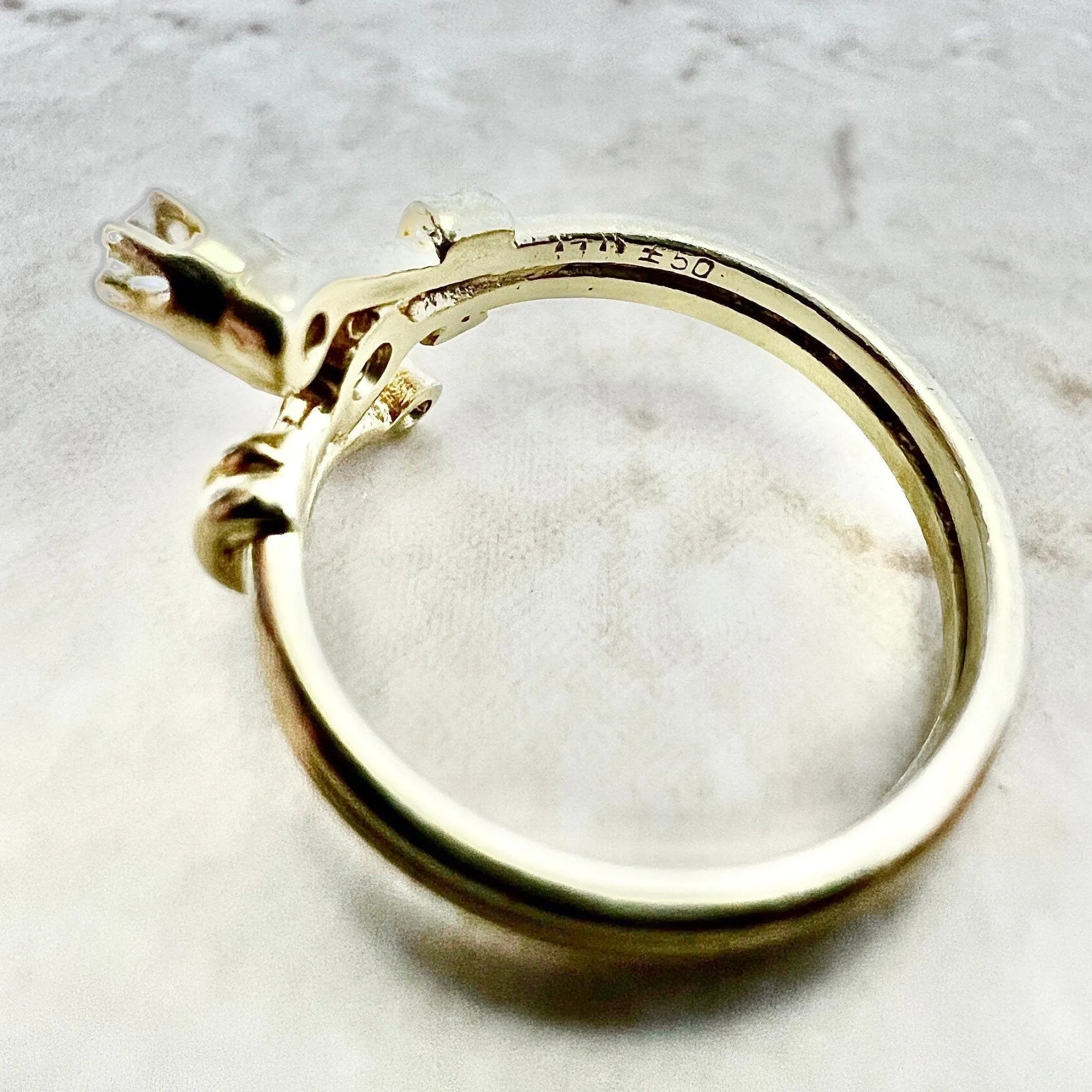 Vintage 14 Karat Yellow Gold 0.40 Carat Diamond Three-Stone Ring