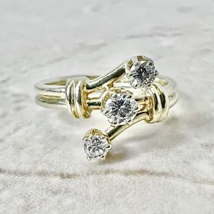 Vintage 14 Karat Yellow Gold 0.40 Carat Diamond Three-Stone Ring