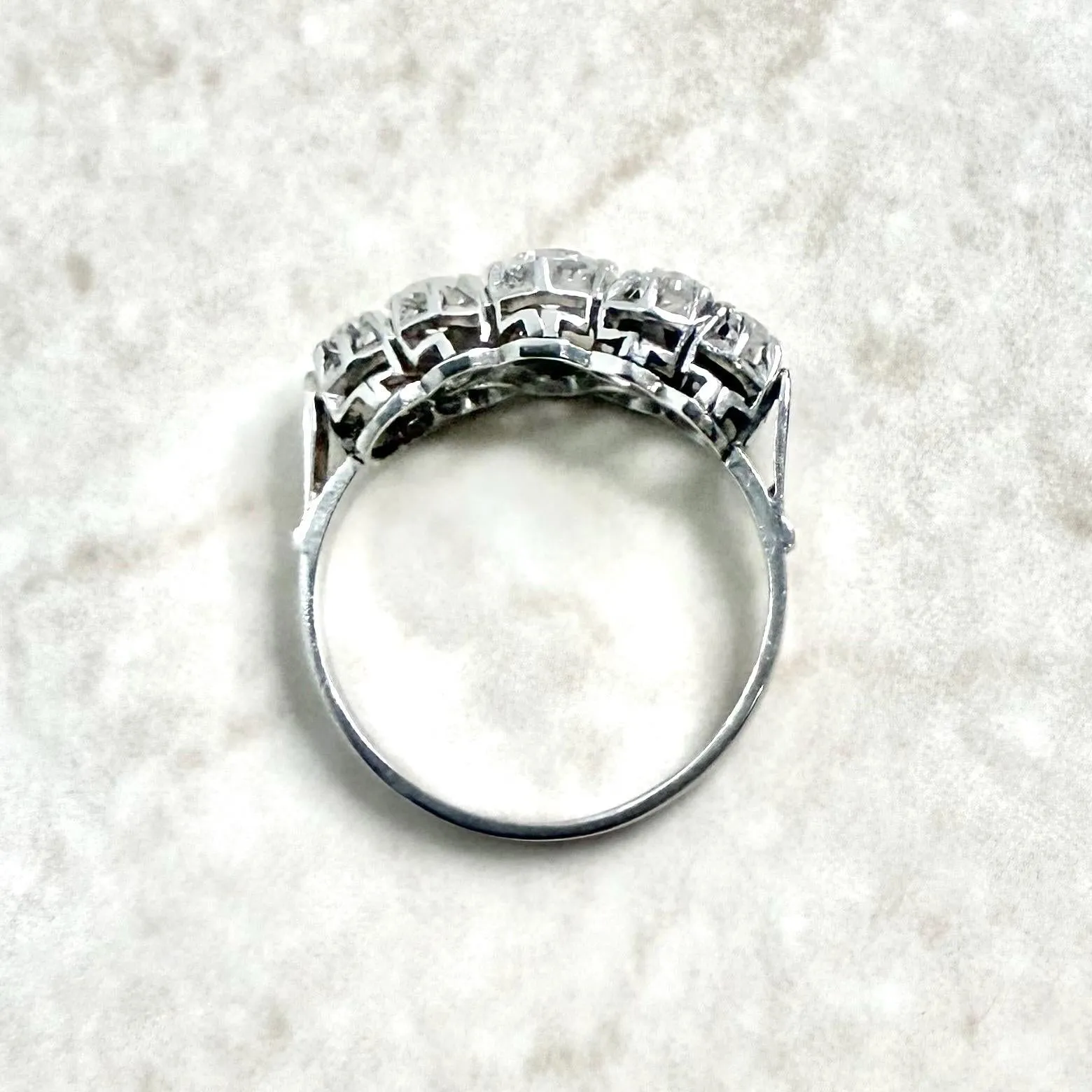 Vintage 1940’s Platinum 0.75 Carat Diamond 5-Stone Ring