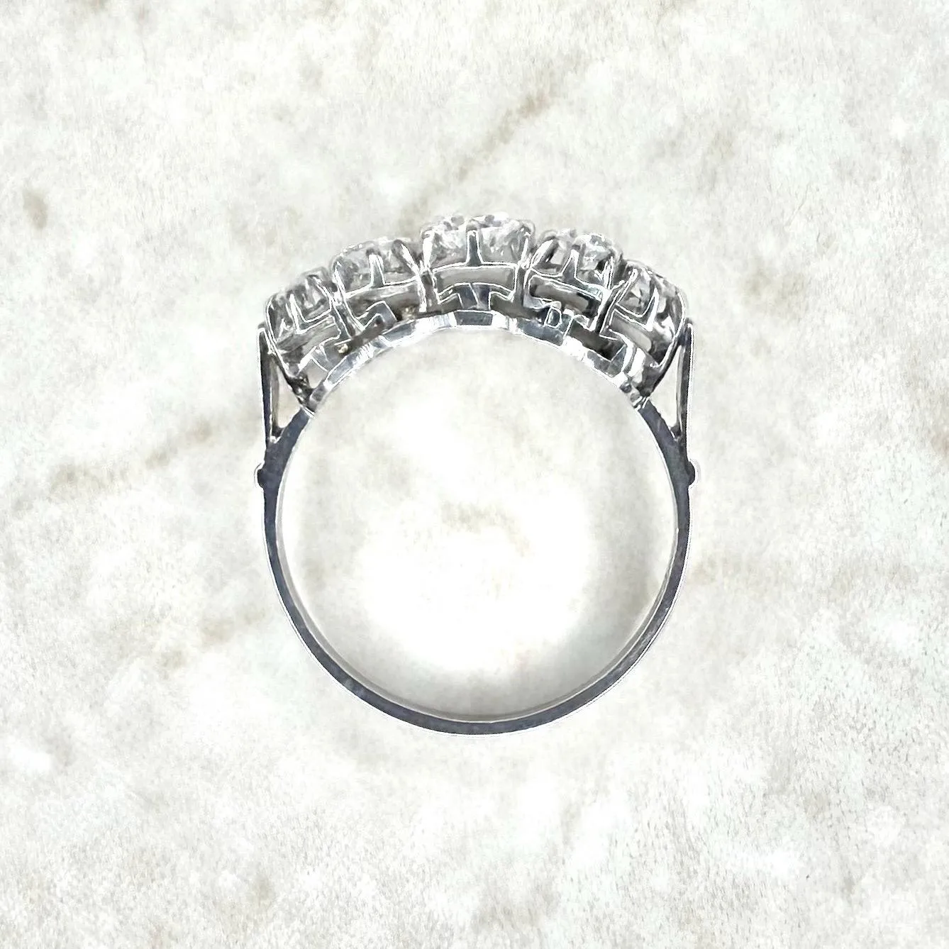 Vintage 1940’s Platinum 0.75 Carat Diamond 5-Stone Ring