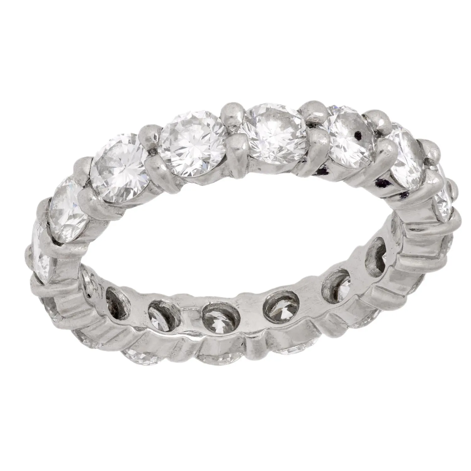 Vintage 2.60 carat total weight diamond platinum wedding band