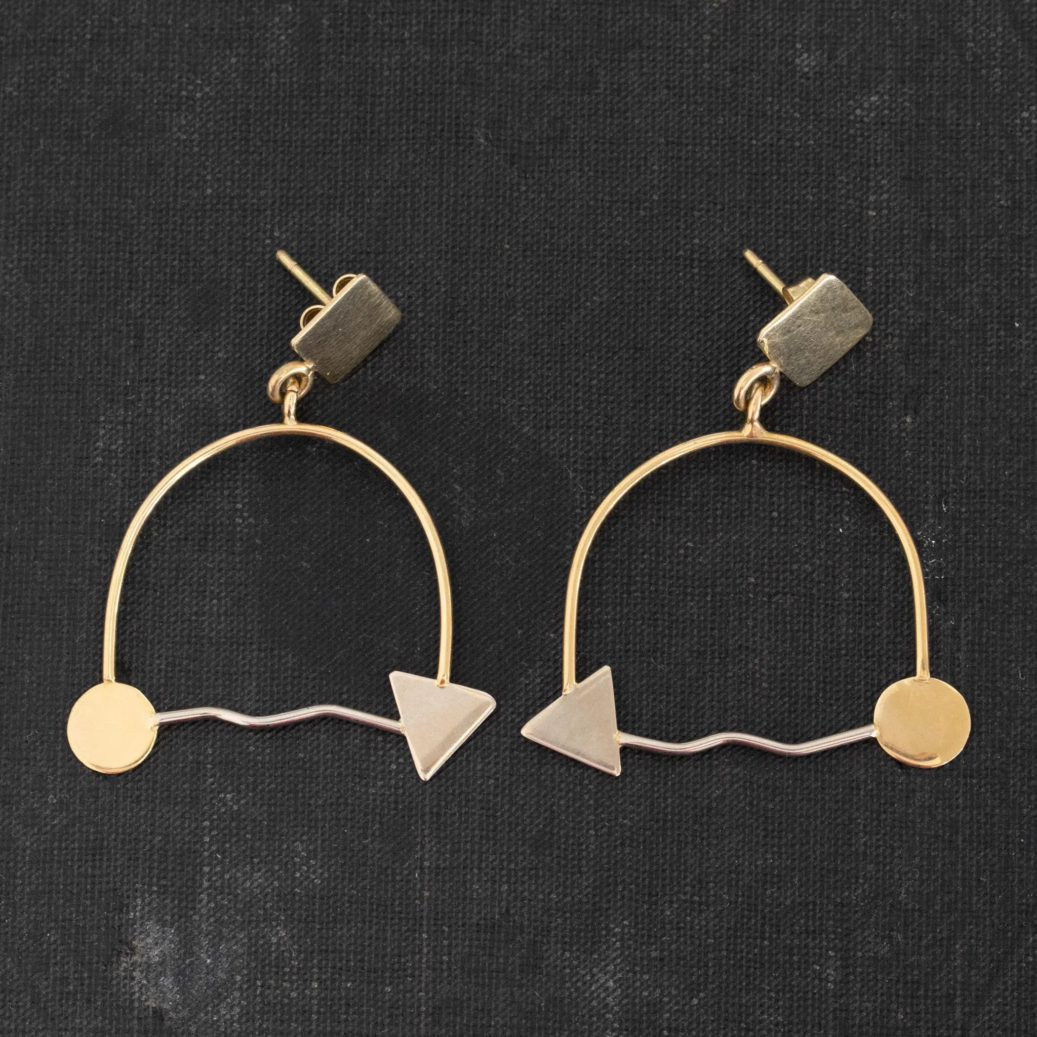 Vintage Arrow Motif Dangle Earrings