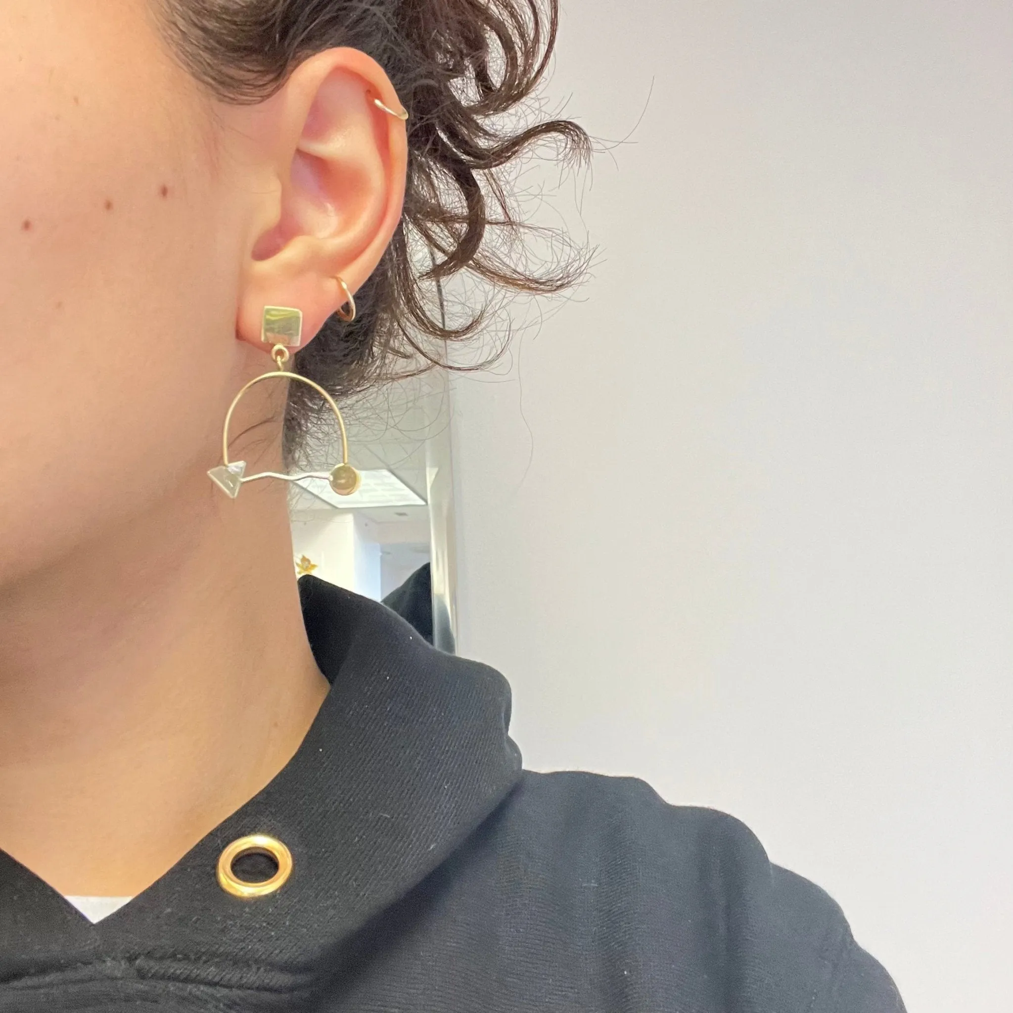 Vintage Arrow Motif Dangle Earrings