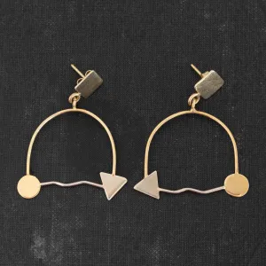 Vintage Arrow Motif Dangle Earrings