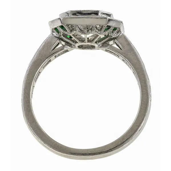 Vintage Diamond & Emerald Ring, Round 1.71ct.
