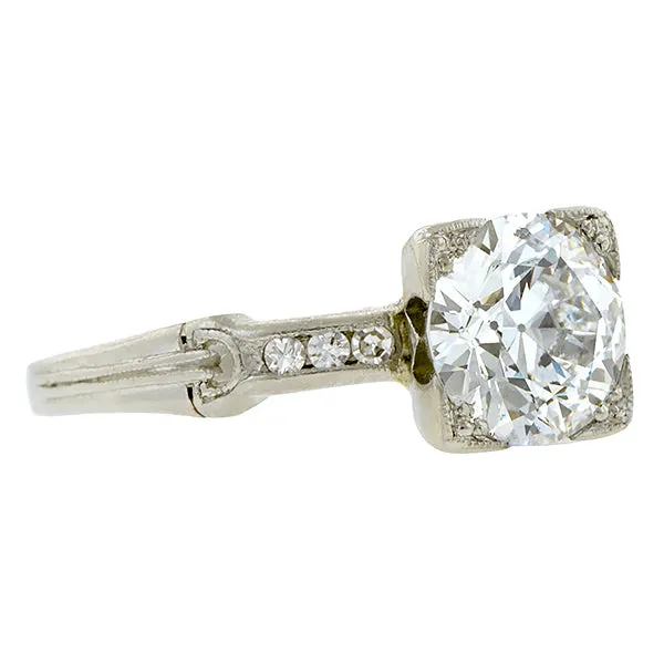 Vintage Diamond Engagement Ring, Old Euro 1.68ct