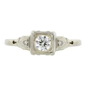 Vintage Diamond Engagement Ring, RBC 0.27ct
