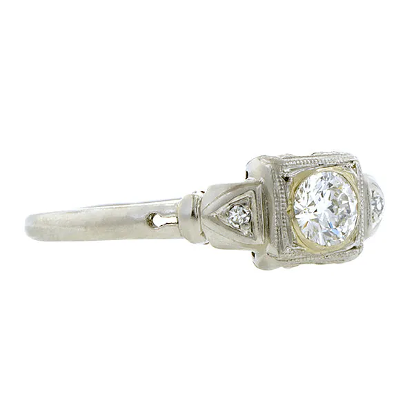 Vintage Diamond Engagement Ring, RBC 0.27ct
