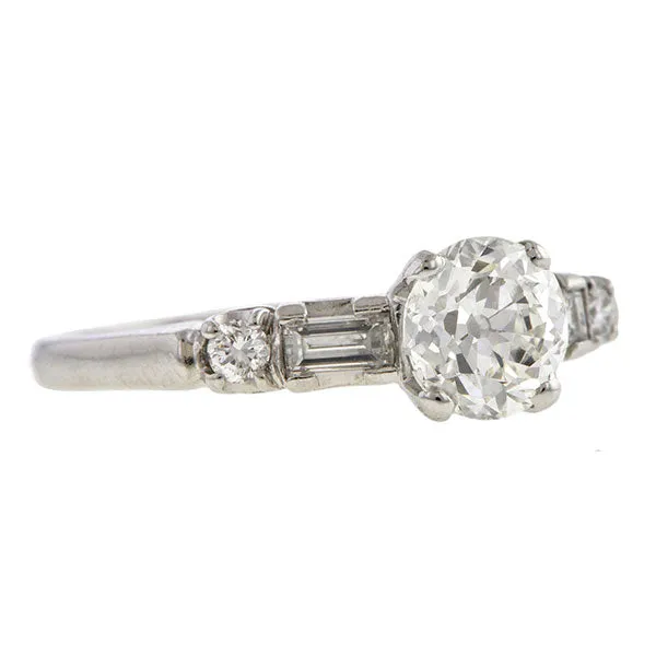 Vintage Engagement Ring, Round Brilliant cut 1.06ct
