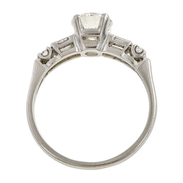 Vintage Engagement Ring, Round Brilliant cut 1.06ct