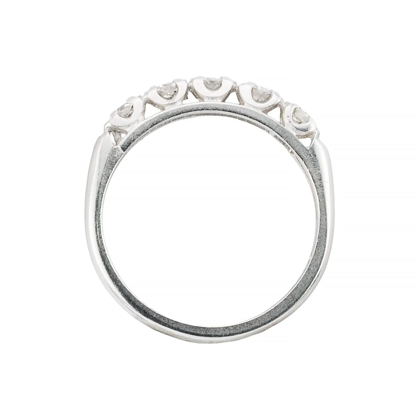 Vintage Five Stone 0.25ctw Diamond Wedding Band Ring in Platinum
