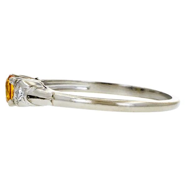 Vintage Golden Sapphire and Diamond Ring, 0.30ct