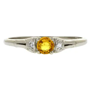 Vintage Golden Sapphire and Diamond Ring, 0.30ct