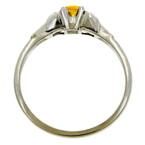 Vintage Golden Sapphire and Diamond Ring, 0.30ct