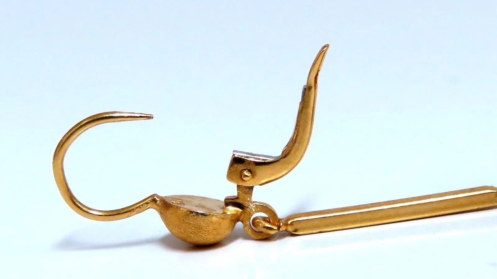 Vintage Mediterranean Deco Gold Ball Dangle Earrings 18kt Gold