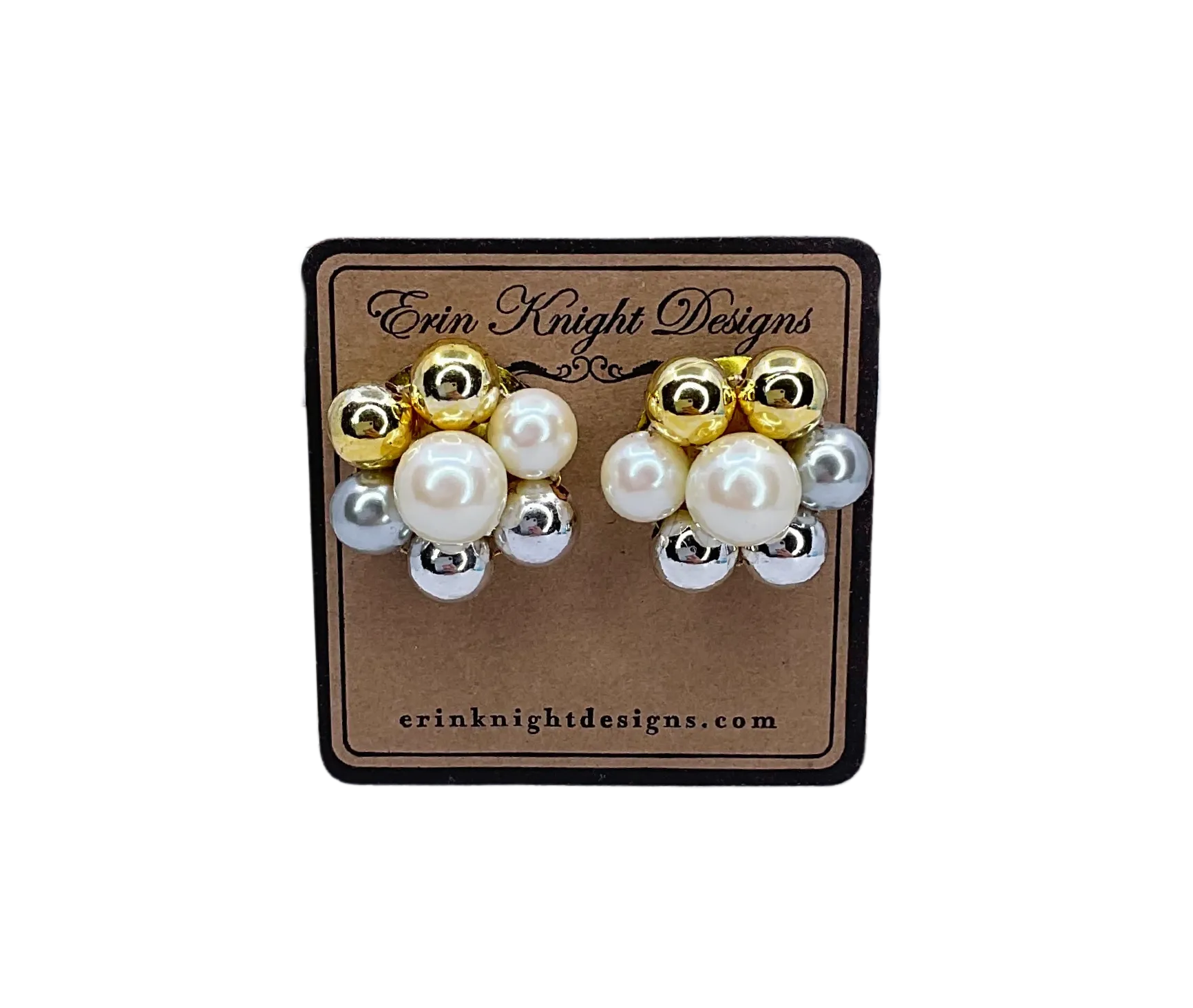 Vintage Pearl Cluster Earrings