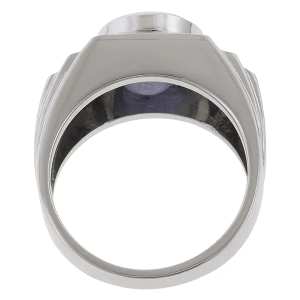 Vintage Star Sapphire & Diamond Ring