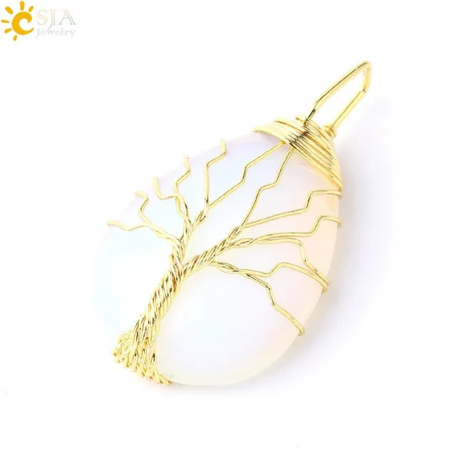 Water Drop Necklace Pendant Natural Gem Stone